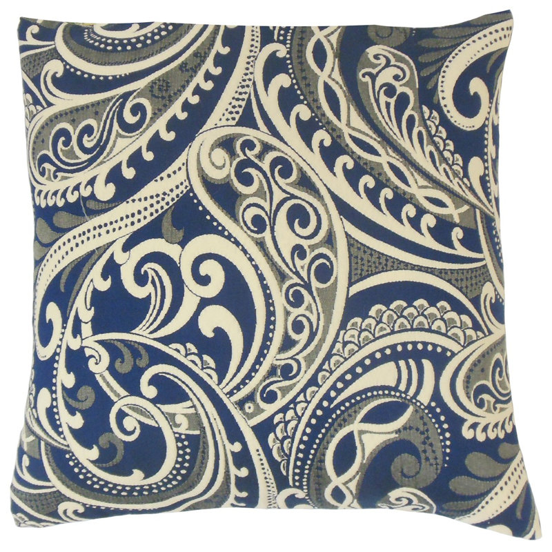 Coussin natashaly, Bleu marine, H 18 po x l 18 po, Polyester / bourre de polyester