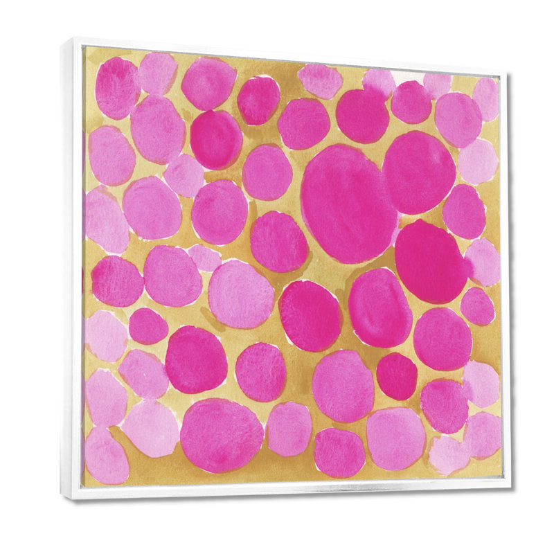 Tableau sur toile effet galets, imprimé nature zen rose - Galets roses, 44" H x 44" W, Cadre flottant, Blanc
