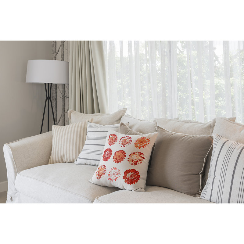 Happy Hippy Square Pillow Cover & Insert, 26" H x 26" W, Orange