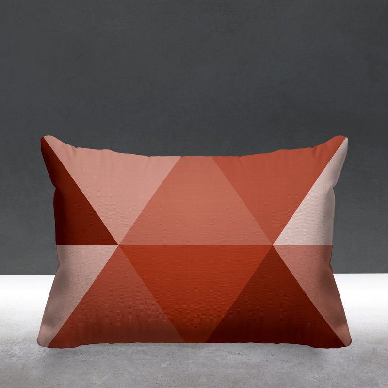 Isla Abstract Triangles Autumn/Fall Indoor/Outdoor Throw Pillow, Burnt Orange