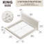 Structure de lit plateforme double en chenille beige avec tête de lit extra large et rembourrage en mousse de style flottant-535445967-535445966