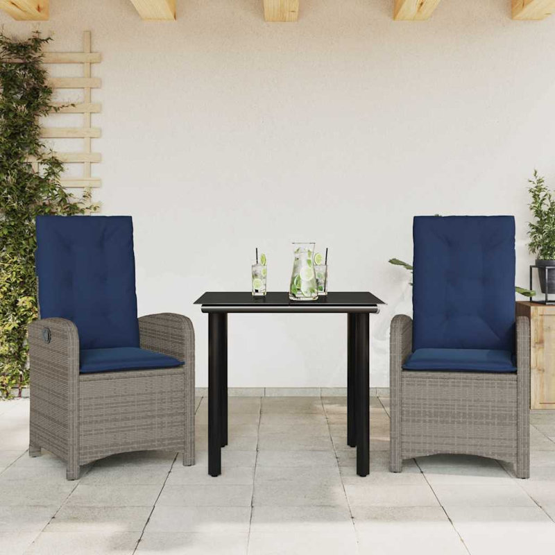 Ensemble de salle à manger de jardin d'extérieur gris
