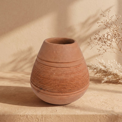 Terracotta Vase H 5.5" & Dia 6.3"
