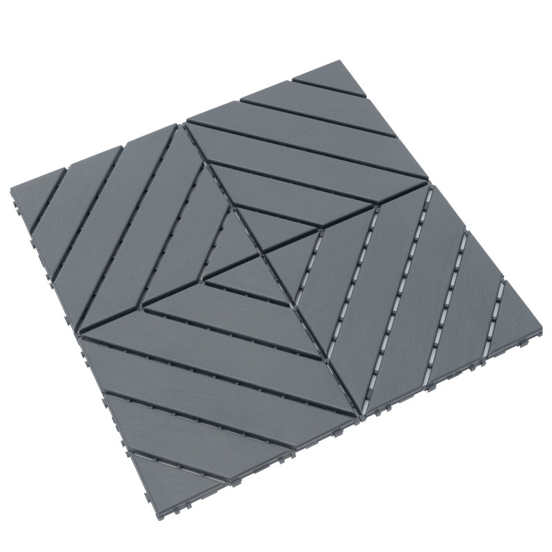 Carreaux de terrasse en plastique emboîtables, Gris
