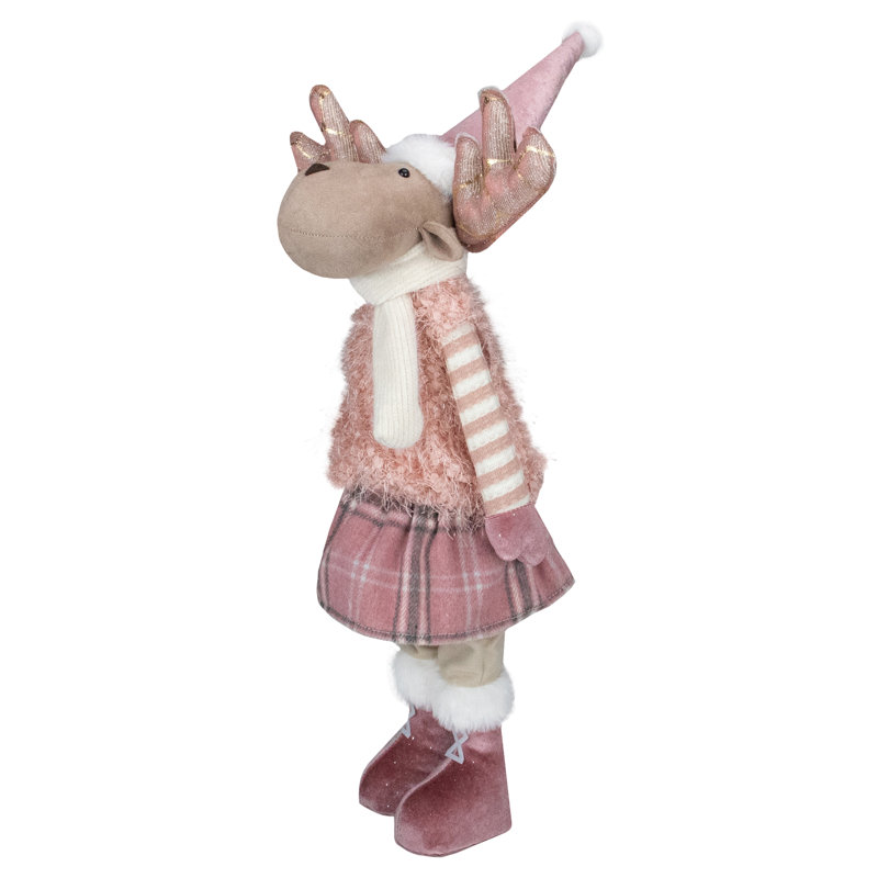 Figurine de Noël 26 po rose et beige
