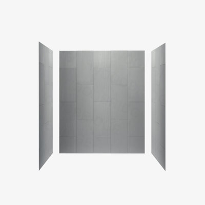 75/96" H Solid Surface Shower & Tub Wall Panel, Surround, Quick Install, Cuttable, 0.138" thick