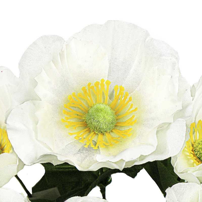 Buisson de pavot artificiel, Blanc, crème