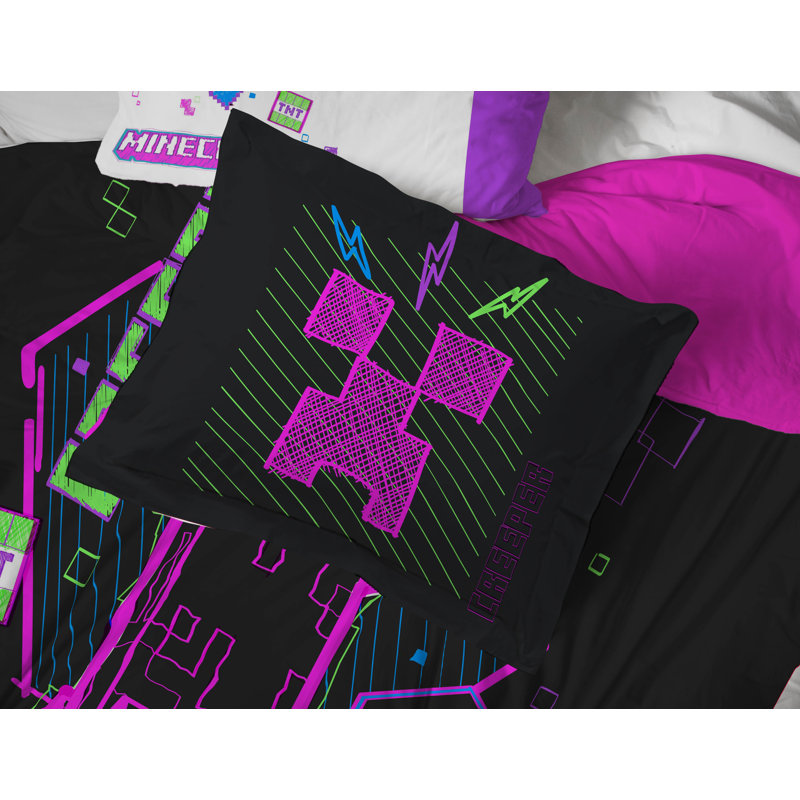 Minecraft Cyber Neon Twin Bed Set