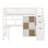 Space-Saving Multifunctional Wooden Loft Bed Frame With Desk, Stairs, Bookshelf And Storage Drawers-119926318