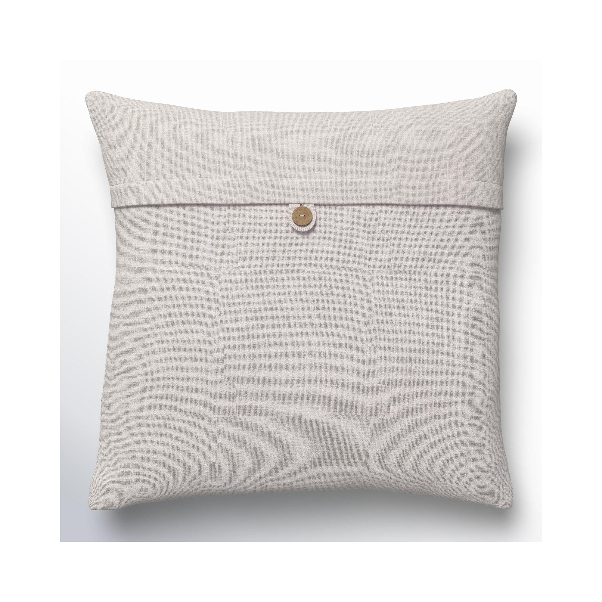 Leigh Buttons Cotton Throw Pillow, Down, 20" x 20", Off White