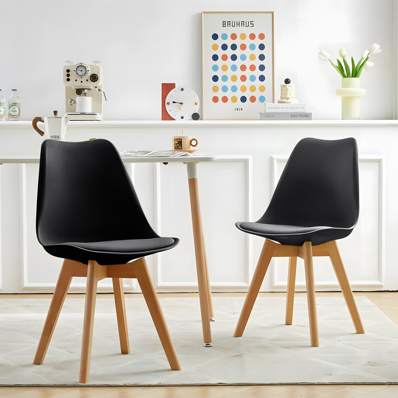 Nero Upholstered Dining Chair, Black, Beech, 2