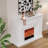 Beige Solid Wood Electric Fireplace-1075082750