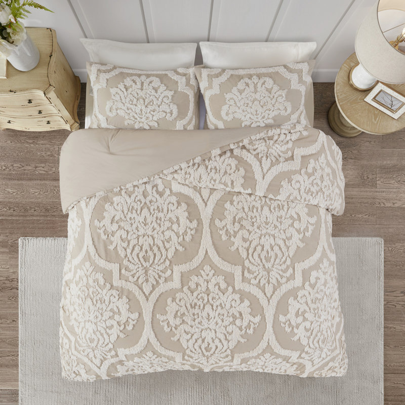 Édredon en coton taupe 3 pièces