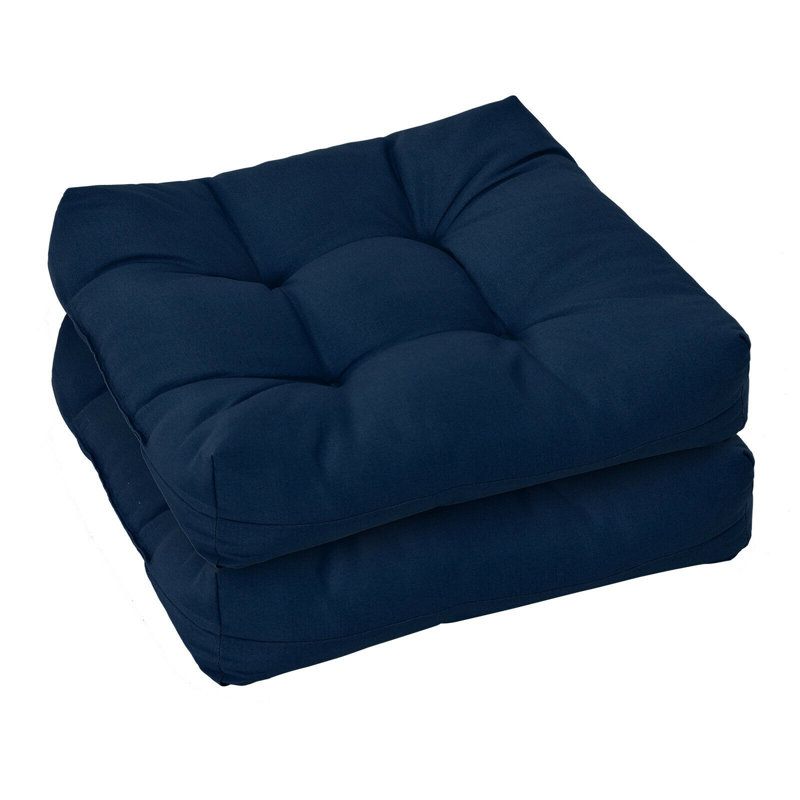 Outdoor 4'' Dining Chair Seat Cushion, Blue