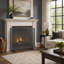 Pare-feu minimaliste en métal avec barres verticales pour une sécurité accrue et un style de décoration intérieure moderne-87542007