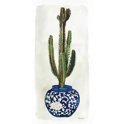 Blue Vase Cactus II - Painting Print