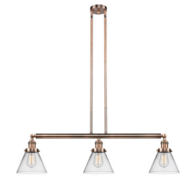 Luminaire suspendu pour îlot 3 lumières Cone