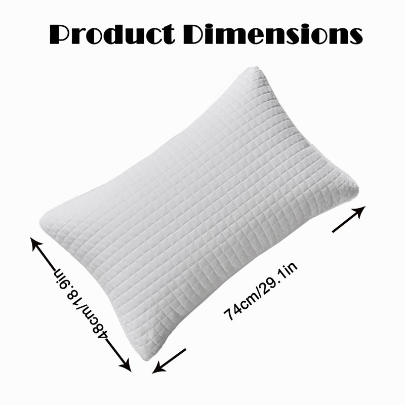 Quilted Pillow Sham - Half-enclosed - Gray, White