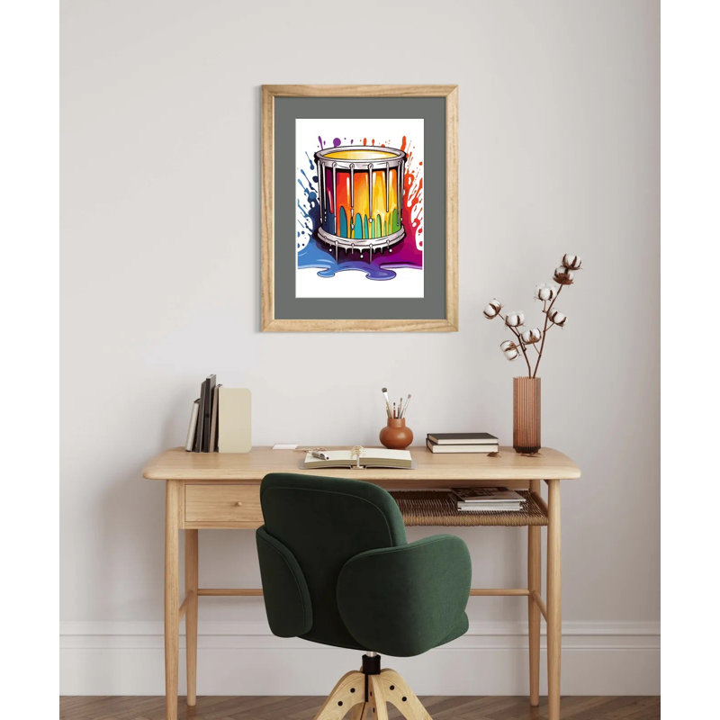 Groovy Paint Explosion Drum Digital Art Print, 42 cm H x 30 cm W