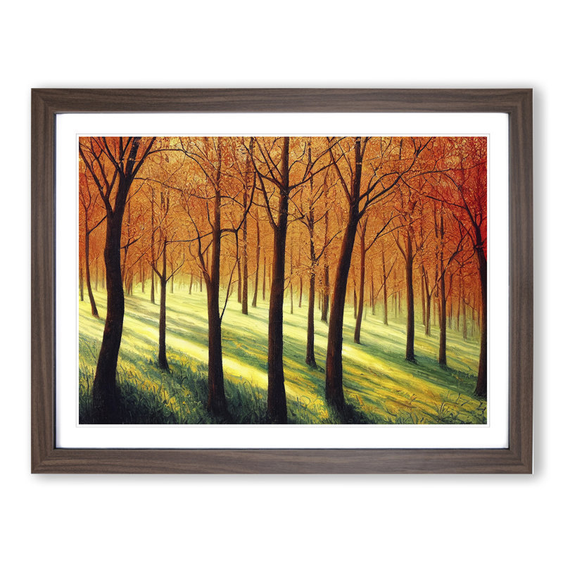 Spring Forest Sunlight - Framed Print, Walnut, 46cm H x 64cm W x 2cm D