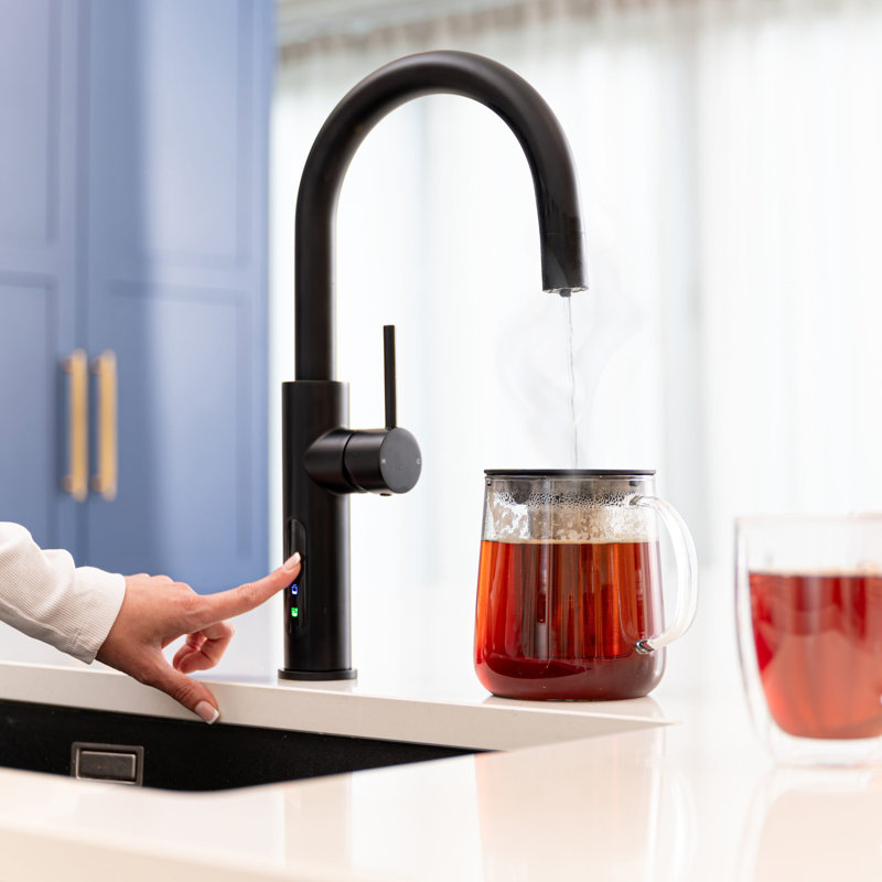 Digital 5-in-1 Sparkling Boiling & Chilled Tap - C-Shape - 2.4 Litre Boiler, Matte Black