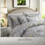 Ensemble de literie élégant en coton 6 pièces, motif damassé gris pour très grand lit californien