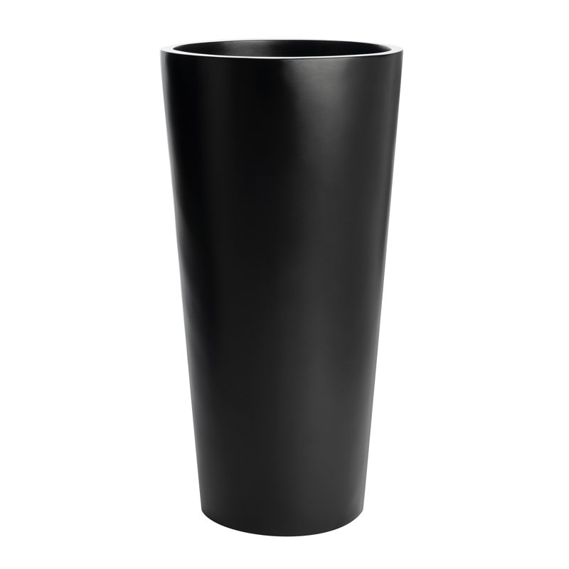Sonoma Tall Round Cylinder Planter, Black, 26" H x 13" W x 13" D