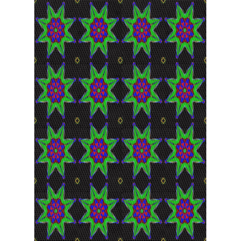 Tapis de zone noire en laine touffeté à la main Boissonneault
