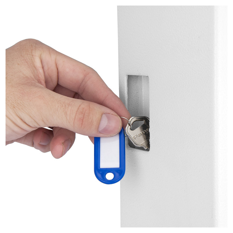 Armoire de sécurité en acier 100 touches avec clavier numérique et support mural, blanc