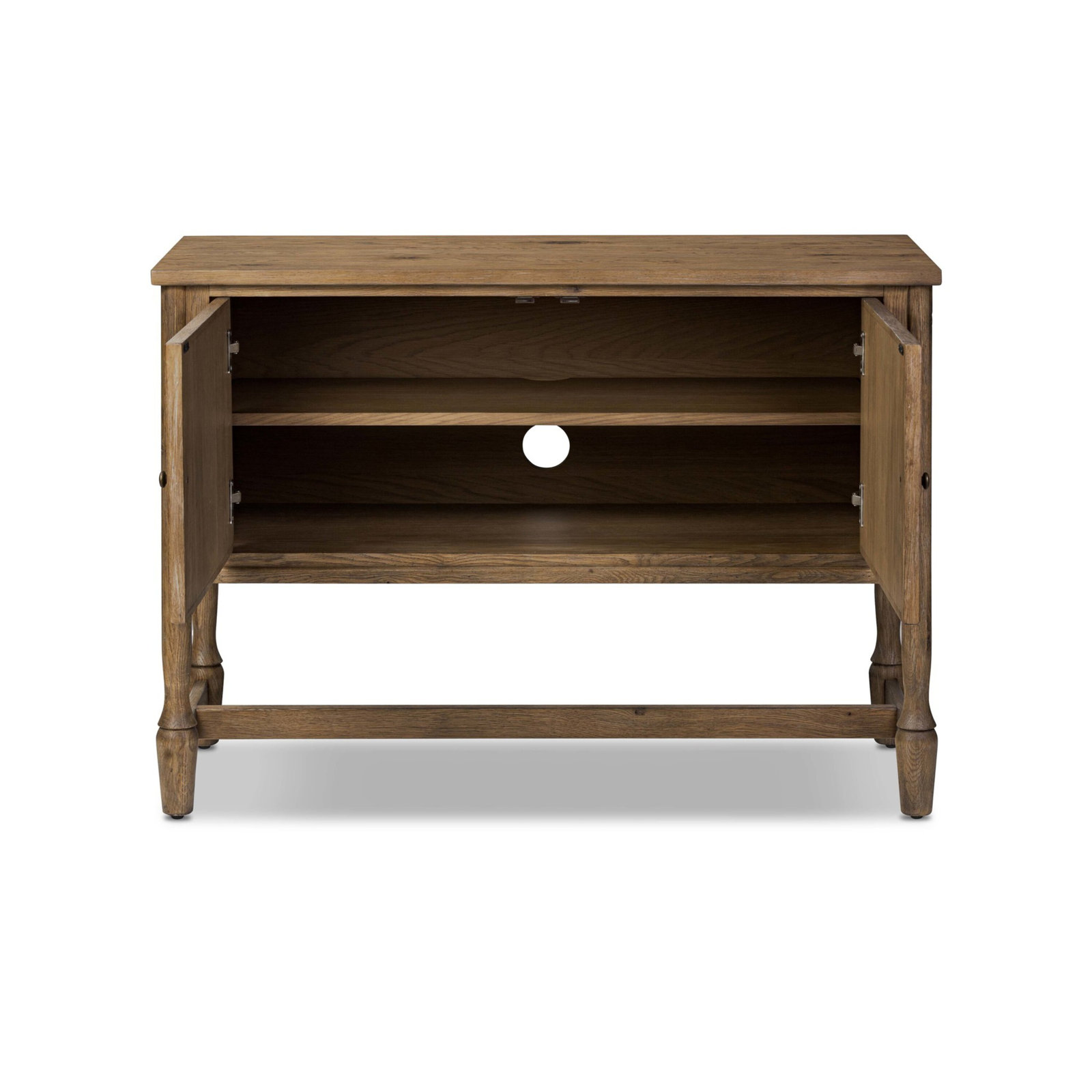 Bari Sideboard 46"-Cracked Smoked Veneer, Weathered Oak Veneer