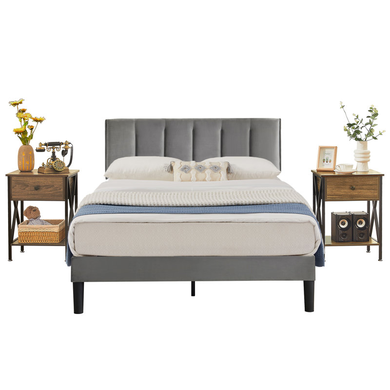 Delaportilla Steel Piece Bedroom Set, Brown, Queen