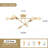 Dorae 6 - Light Dimmable Sputnik Modern Linear Chandelier Semi Flush Mount Ceiling Light-99777782
