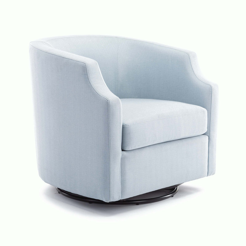 Fauteuil demi-tonneau pivotant, Polyester bleu clair