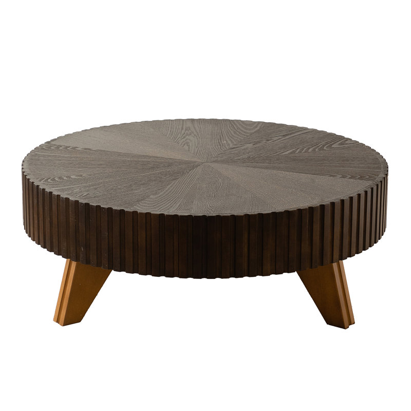Table basse ronde 35,4 po (table unique), Brun