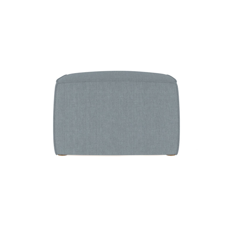 Varick Cube Ottoman, Plush Velvet Oyster, Weathered