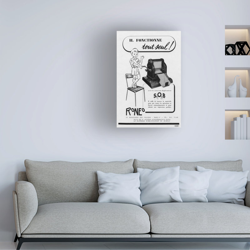 Art sur toile, "Inconnu" par Roneo, 1950, H 32 po x l 22 po