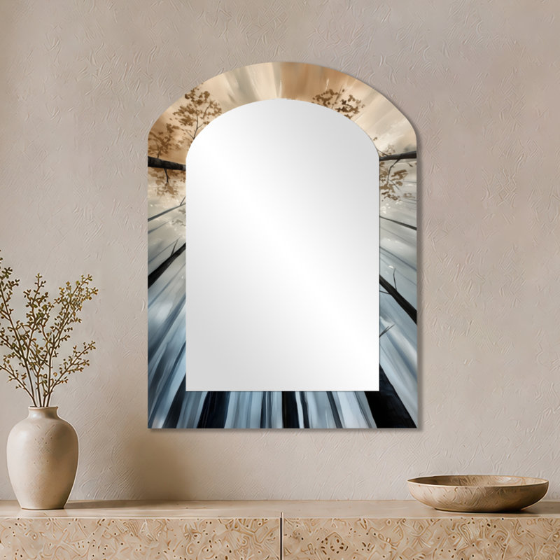 Miroir décoratif Farmhouse Arched - Winter Forest, 34" x 25"