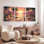 «Tropical Beach Sunset», ensemble de 3 reproductions d'art sur toile tendues sur toile