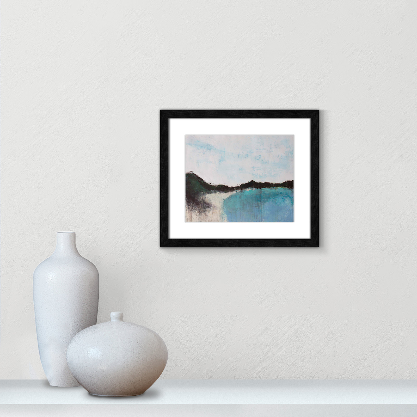 Mountainside Lakeview III Print, Black Framed, 13" H x 15" W x 0.75" D