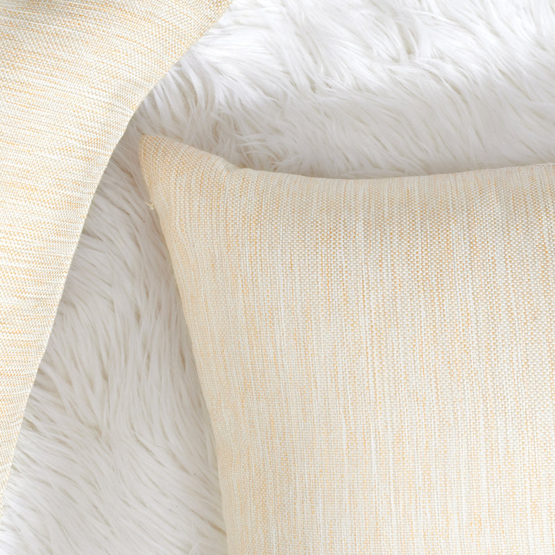 Housse de coussin Linen, 18 po x 18 po, Crème