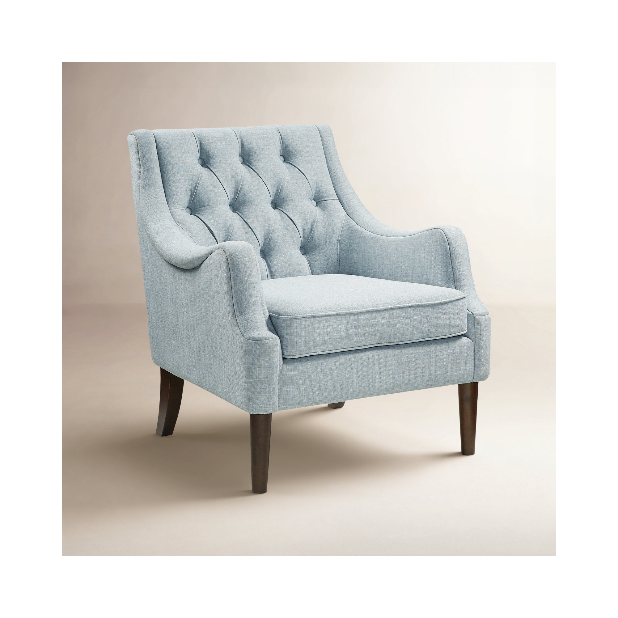 Anatonia 29.25" Wide Tufted Wingback Chair, Dusty Blue