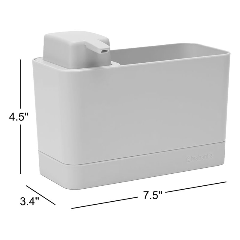 Mid Gray Plastic Sink Organizer with Soap Dispenser
