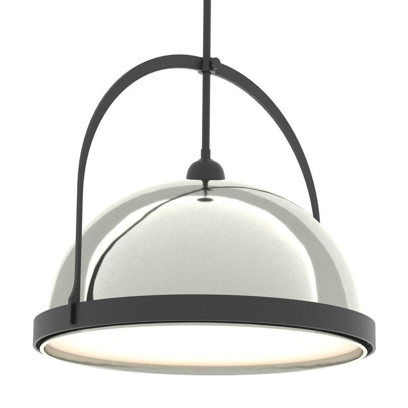 Atlas 1 - Light Single Dome Pendant, Sterling, 22.3" - 67.3", Black