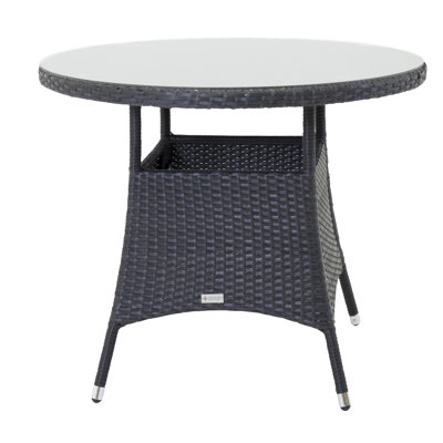 Mitul Round Wicker Outdoor Dining Table , 90cm cm W 90cm cm D