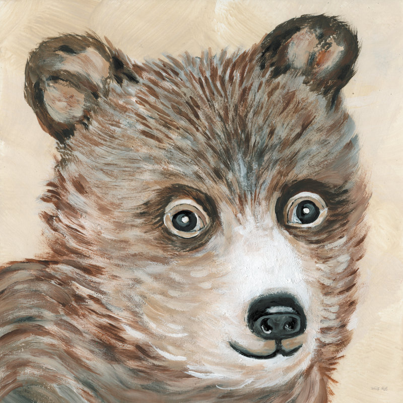 «Brody The Bear» par Cindy Jacobs - impression, H 12 po x l 12 po, Non, Toile tendue