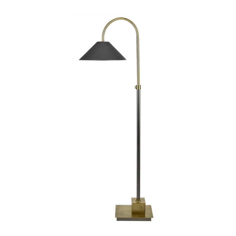 67.5" Metal Floor Lamp With Black Shade