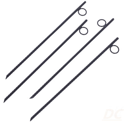 Rebar Stake With Loop 4Pcs Grip Rebar 3/8X 18 Inch Steel Durable Heavy Duty Tent Canopy Ground Stakes With Angled Ends And 1 Inch Loops For Campsites And Canopies