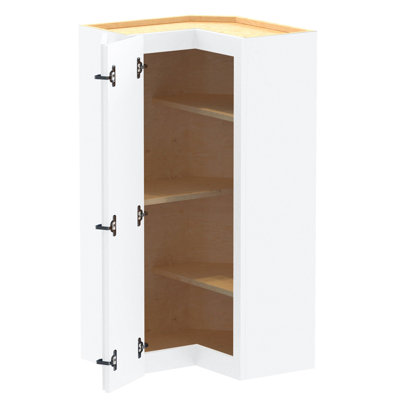 Gallery Express Haven Plywood Assembled 21 in W X 21 in D X 42 in H Corner Diagonal Kitchen Cabinet Left in White
