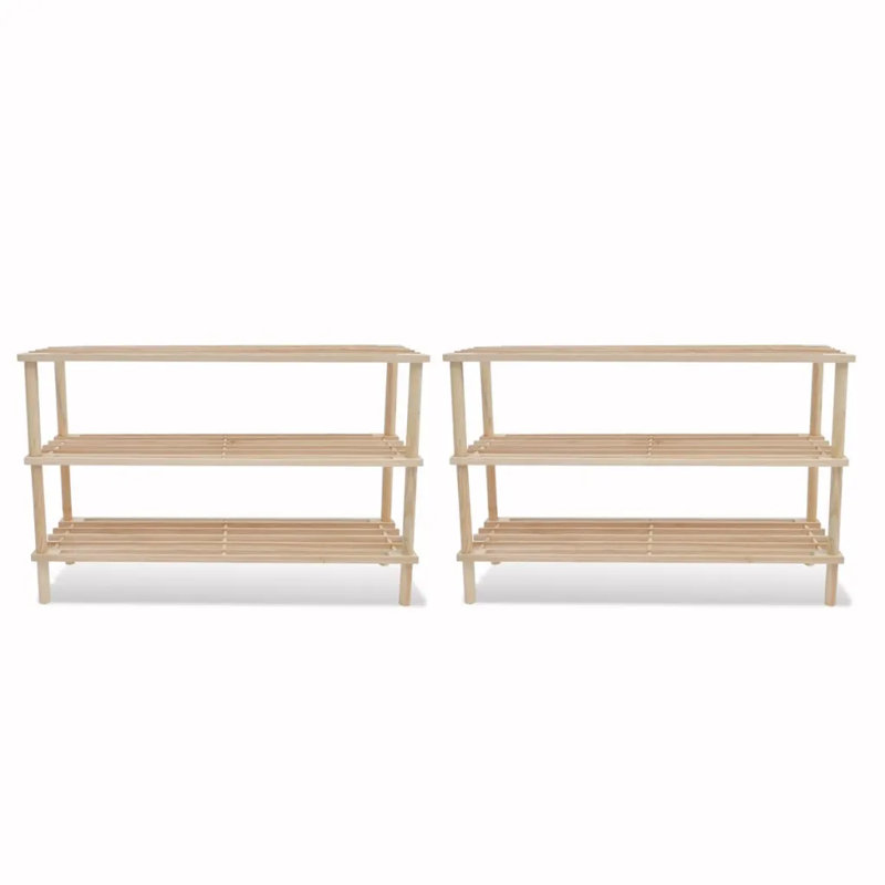12 Pair Solid Wood Flip Down Shoe Storage