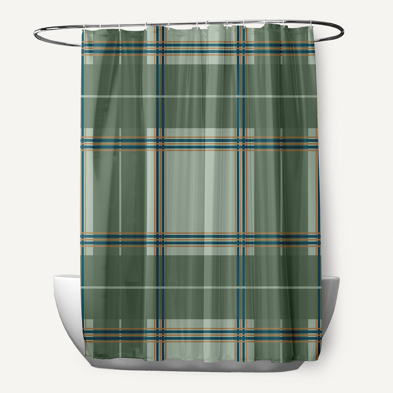 Rideau de douche simple Jaylee, Vert
